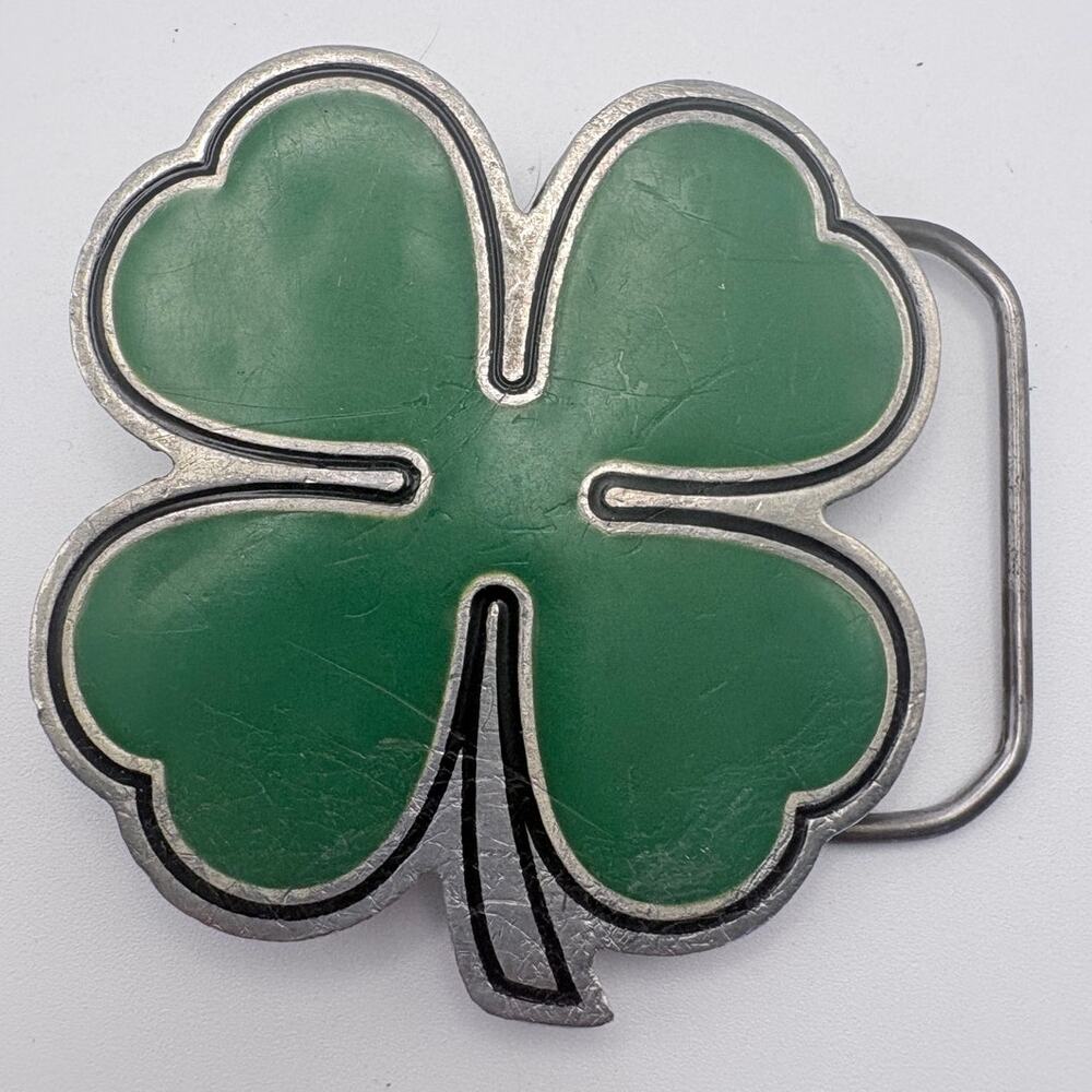 2001 Pewter Four-leaf Clover Belt Buckle